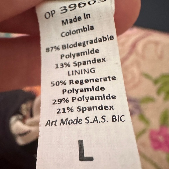 Maaji Ink Black/ Floral Lanai Sporty Reversible Bralette Bikini Top Large NWT - Picture 5 of 5